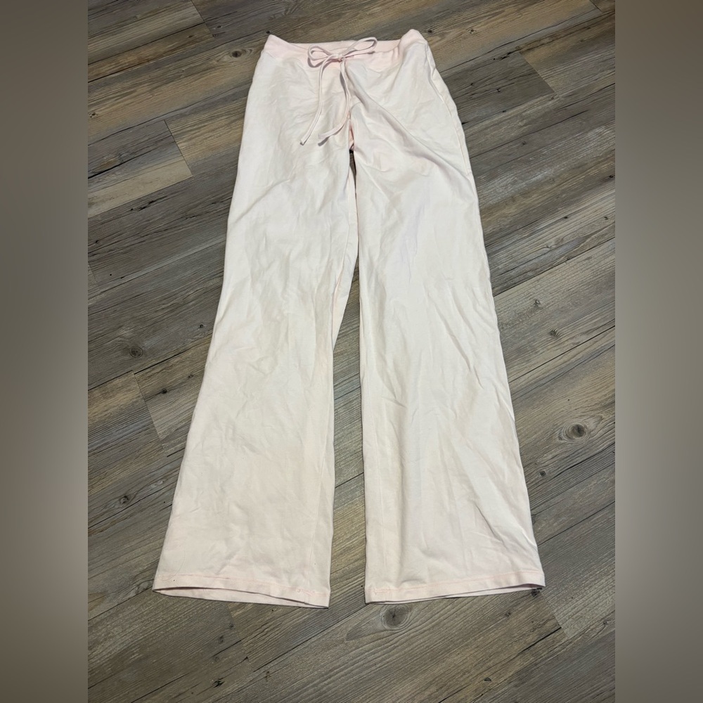 SKIMS cotton jersey straight leg pant - barely pink- size small